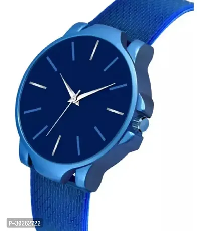 Stylish Blue PU Analog Watch For Men-thumb3