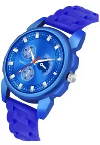 Stylish Blue PU Analog For Men-thumb2