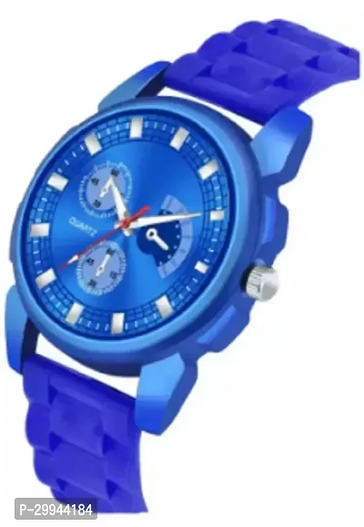 Stylish Blue PU Analog For Men-thumb3