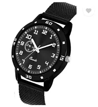 Stylish Black PU Analog Couple Watches For Men And Women, Pack Of 2-thumb1