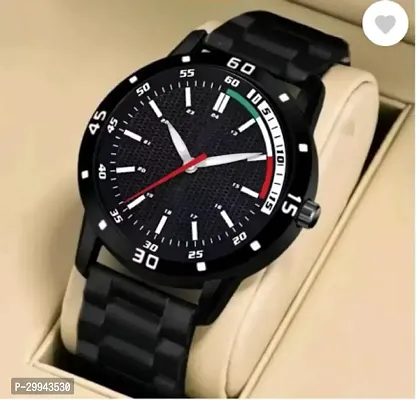 Stylish Black PU Analog For Men-thumb0