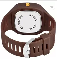 Stylish Brown PU Analog Watch For Men-thumb2