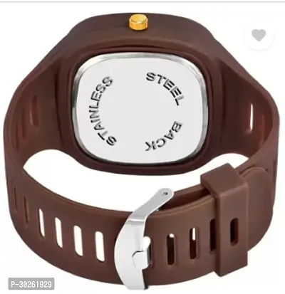 Stylish Brown PU Analog Watch For Men-thumb3