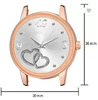 Analog Watch - For Girls Silver Heart Dial White Leather Strap Watch For Girl-thumb2