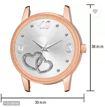 Analog Watch - For Girls Silver Heart Dial White Leather Strap Watch For Girl-thumb3