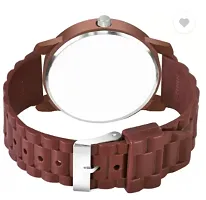 Stylish Brown PU Analog Watch For Men-thumb1