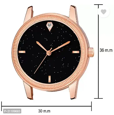 Girls Latest 4 Diamonds Coffee Leather Analog Watch-thumb4