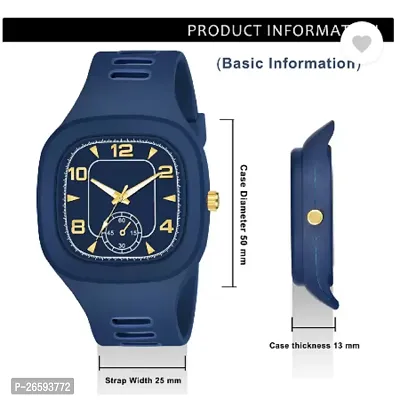 Stylish Blue PU Analog Watches For Men-thumb5