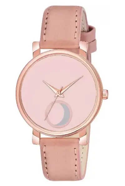 HRV Chand Dial Leather Girls and Women Analog Watch