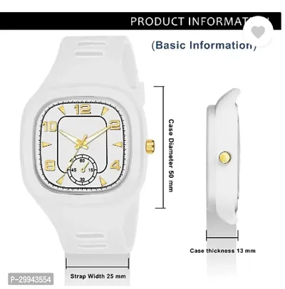 Stylish White PU Analog For Men-thumb5