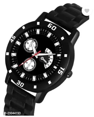 Stylish Black PU Analog For Men-thumb3