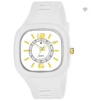 Stylish White PU Analog Watches For Men-thumb2