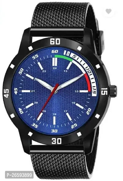 Stylish Blue PU Analog Watches For Men-thumb0