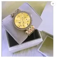 Stylish Golden Metal Analog Watches For Women-thumb1