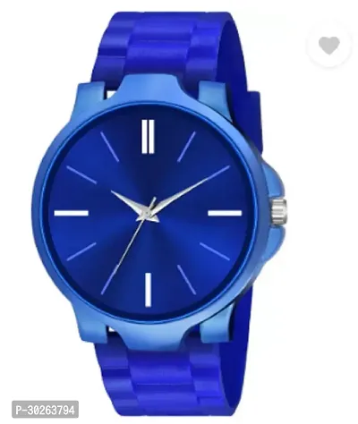 Stylish Blue PU Analog Watch For Men-thumb0