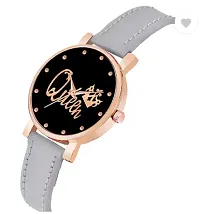 Stylish Black Genuine Leather Analog Watches For Women-thumb2