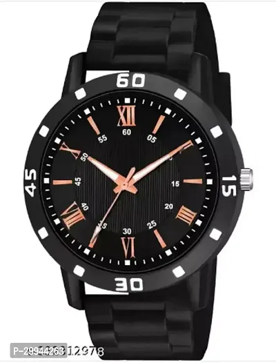 Stylish Black PU Analog For Men-thumb0