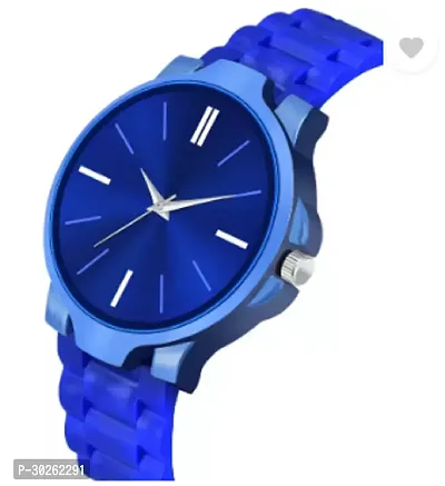 Stylish Blue PU Analog Watch For Men-thumb3