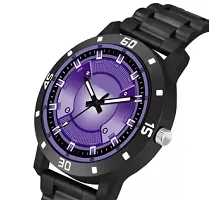 Stylish Black PU Analog Watch For Men-thumb2