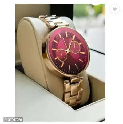 Stylish Golden Metal Analog Watches For Women-thumb0