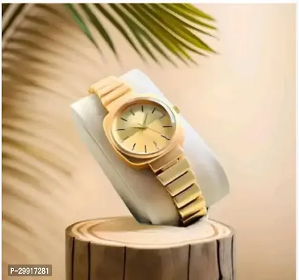 Stylish Golden Metal Analog Watches For Women-thumb4