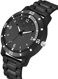 Stylish PU Black Analog Watch For Men-thumb2