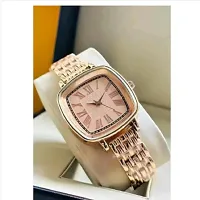 Miss Perfect G Roman Dial Square Db Gold Belt Women Analog Watch-thumb1