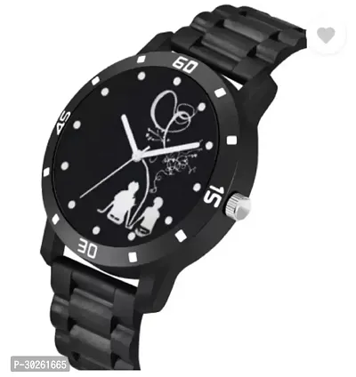 Stylish Black PU Analog Watch For Men-thumb3