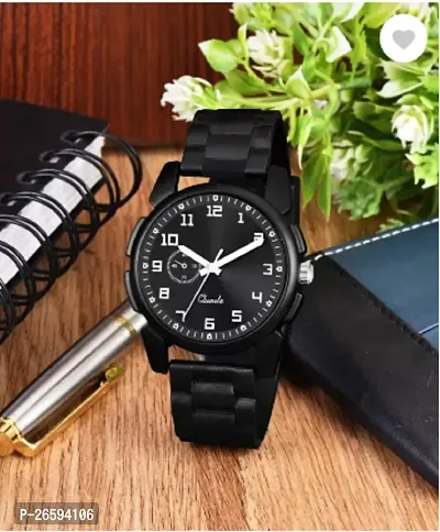 Stylish Black PU Analog Watches For Men-thumb2