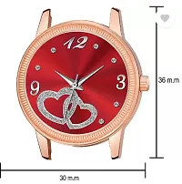 Analog Watch - For Girls Red Heart Dial Red Leather Strap Watch For Girl-thumb3