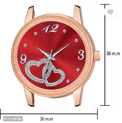 Analog Watch - For Girls Red Heart Dial Red Leather Strap Watch For Girl-thumb4