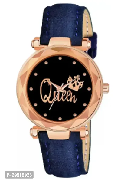 Stylish Black Genuine Leather Analog Watches For Women-thumb4