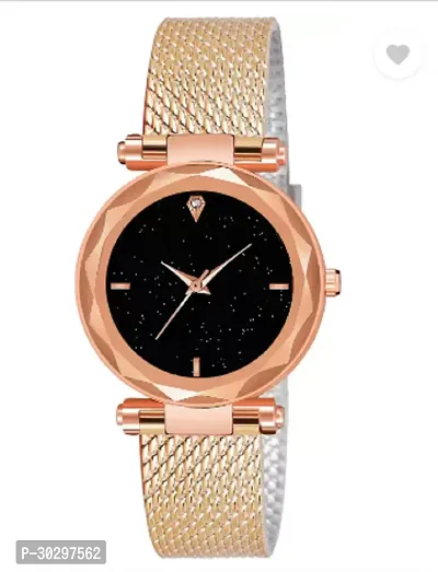 Stylish Golden PU Analog Watches For Women-thumb0