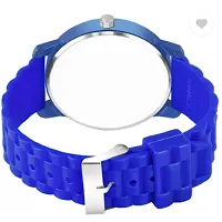 Stylish Blue PU Analog Watch For Men-thumb1