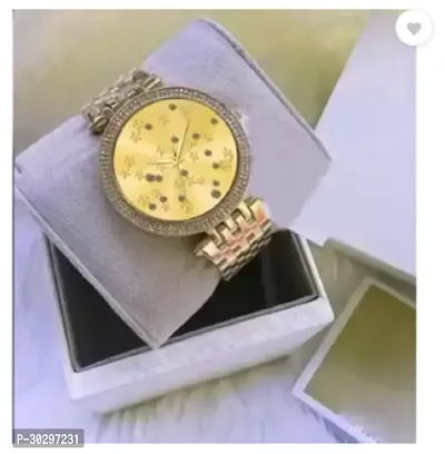 Stylish Golden Metal Analog Watches For Women-thumb0