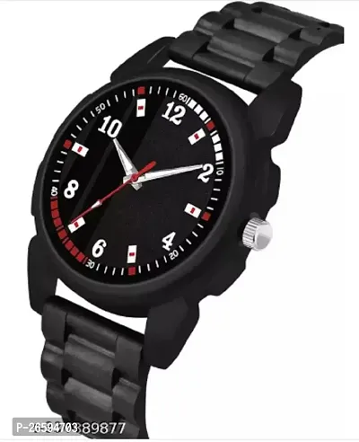 Stylish Black PU Analog Watches For Men-thumb3