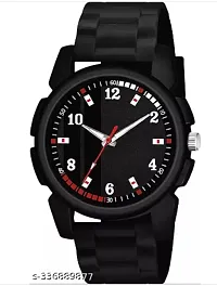 Stylish Black PU Analog For Men-thumb1