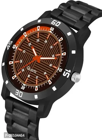 Stylish Orange PU Analog Watches For Men-thumb3