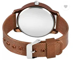 Stylish Brown PU Analog Watches For Men-thumb2