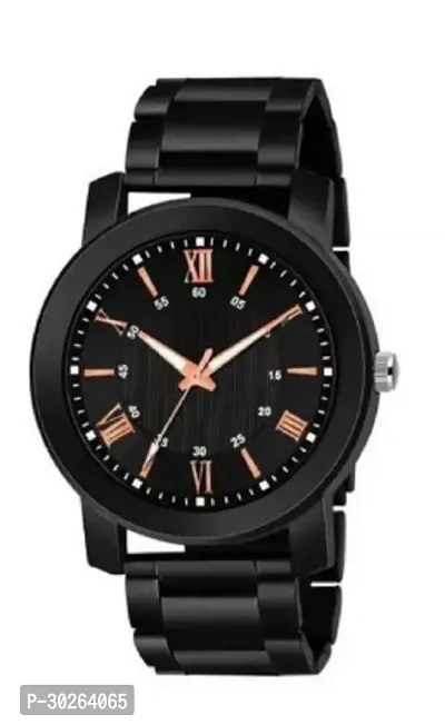 Stylish Black PU Analog Watch For Men-thumb0