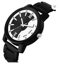 Stylish Black PU Analog For Men-thumb1