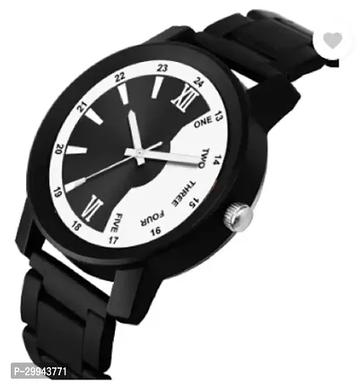 Stylish Black PU Analog For Men-thumb2