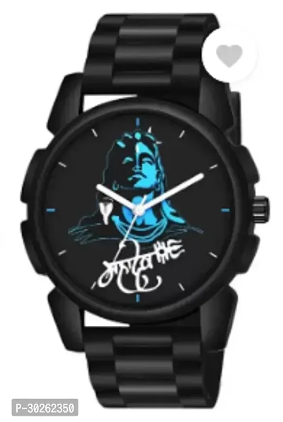 Stylish Black PU Analog Watch For Men