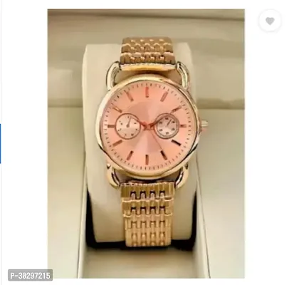 Stylish Golden Metal Analog Watches For Women-thumb3