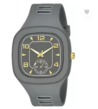 Stylish Grey PU Analog Watch For Men-thumb1