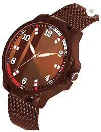 Stylish Brown PU Analog Watches For Men-thumb2