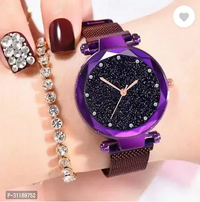 Women 12 Diamond Purple Magnet Strap Girls Women-thumb0