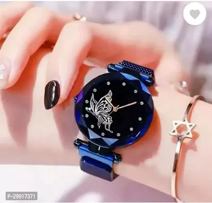 Stylish Blue Metal Analog Watches For Women-thumb0