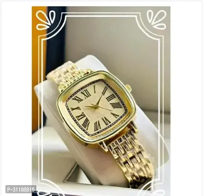 Miss Perfect Gold Dial Square Db Gold Belt Women Watch-thumb0