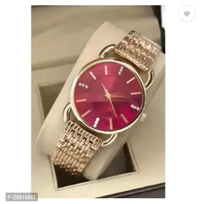 Stylish Golden Metal Analog Watches For Women-thumb2